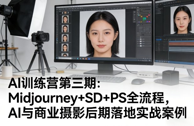 AI训练营第三期：Midjourney+SD+PS全流程，AI与商业摄影后期落地实战案例-站源网
