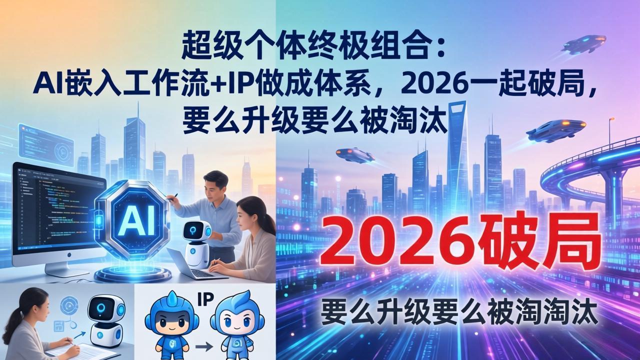 超级个体终极组合：AI嵌入工作流+IP做成体系，2026一起破局，要么升级要么被淘汰-站源网