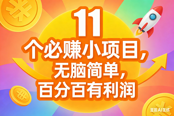 （17351期）11个必赚小项目，无脑简单，百分百有利润，副业首选，日入300+-站源网