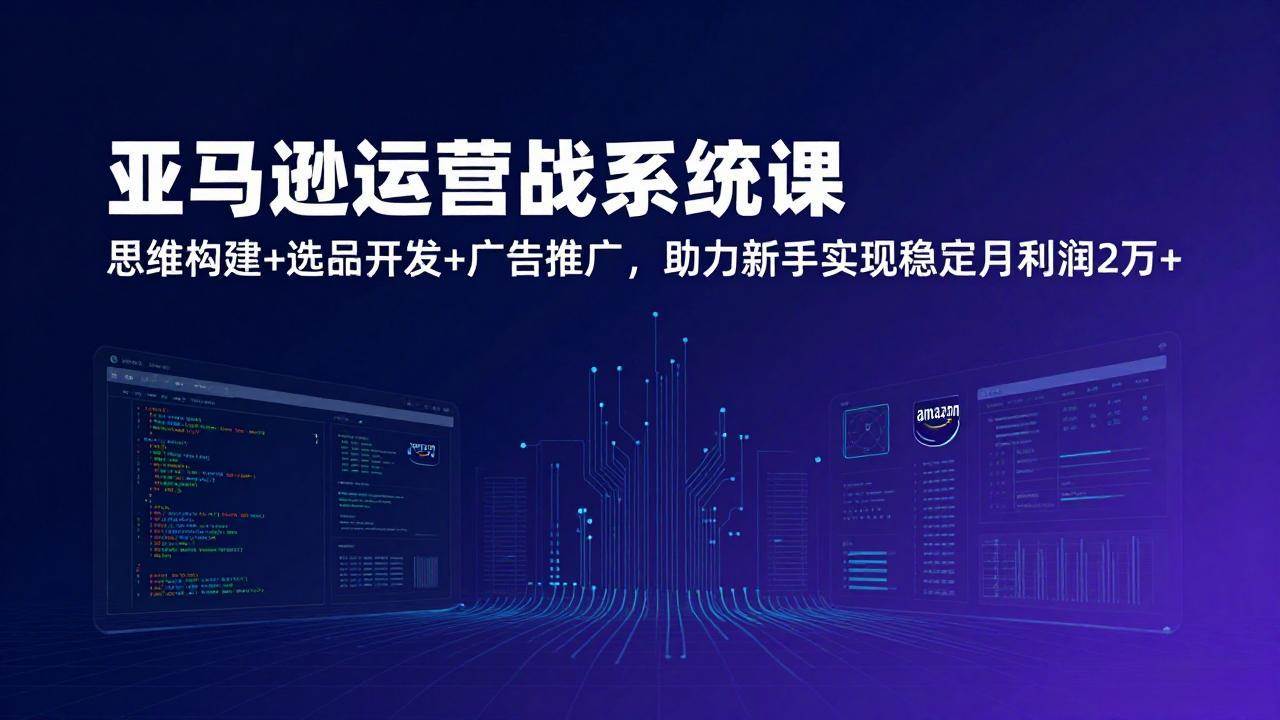 （17311期）亚马逊运营实战系统课，思维构建+选品开发+广告推广，助力新手实现稳定月利润2万+（更新）-站源网
