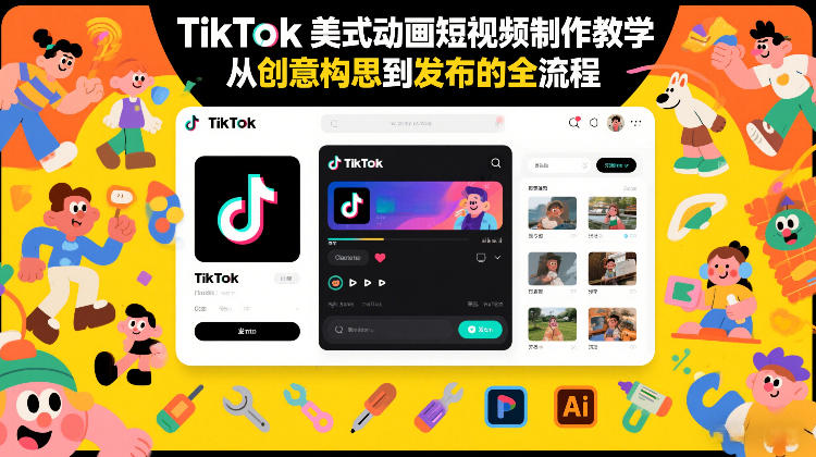 TikTok美式动画短视频制作教学，从创意构思到发布的全流程-站源网