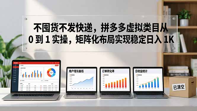 不囤货不发快递，拼多多虚拟类目从 0 到 1 实操，矩阵化布局实现稳定日入 1K-站源网