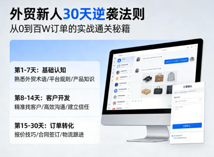 外贸新人30天逆袭法则,教你从0到百W订单的实战通关秘籍-站源网