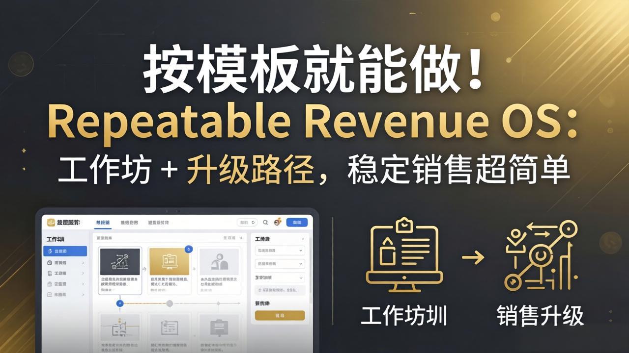 按模板就能做！Repeatable Revenue OS：工作坊 + 升级路径，稳定销售超简单-站源网