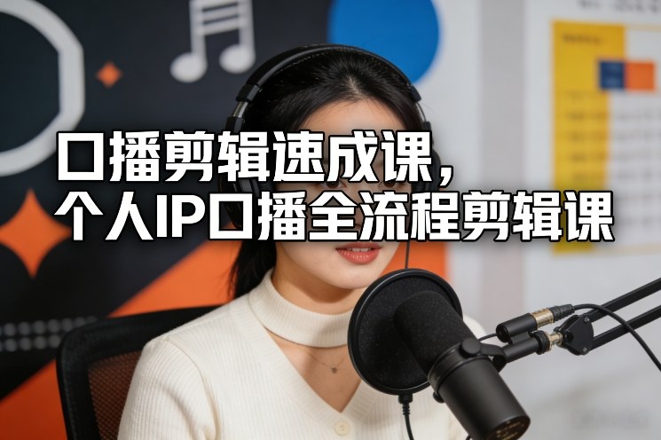 口播剪辑速成课，个人IP口播全流程剪辑课-站源网