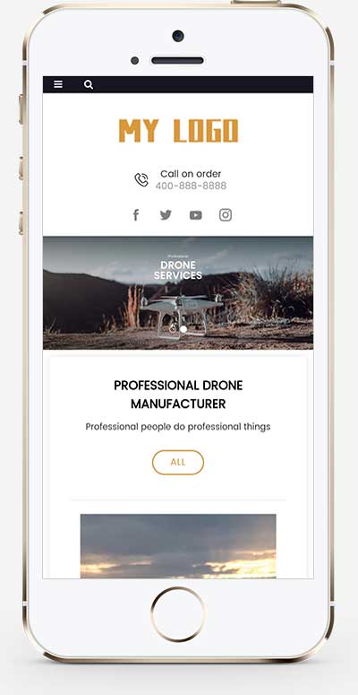 响应式无人机英文外贸企业pbootcms网站模板-站源网