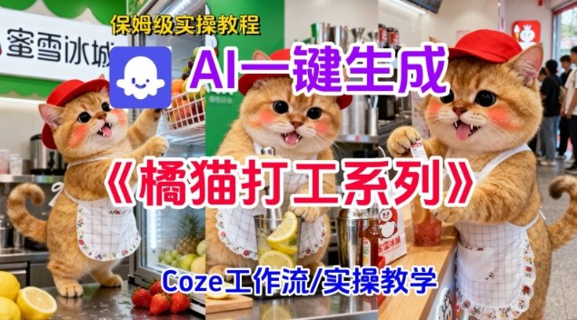 Coze扣子工作流一键生成胖橘猫打工短视频,保姆级实操搭建教学-站源网