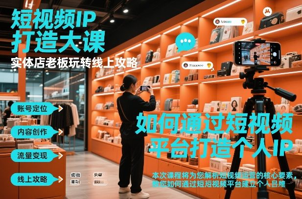短视频ip打造大课，实体店老板玩转线上攻略-站源网