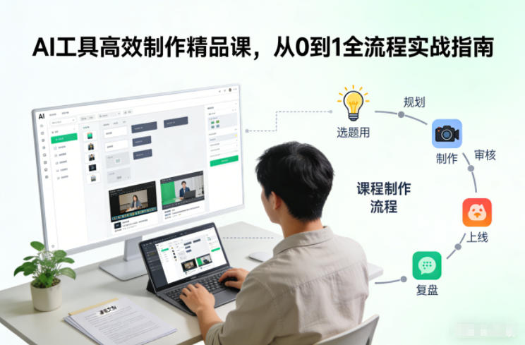 AI工具高效制作精品课，从0到1全流程实战指南-站源网