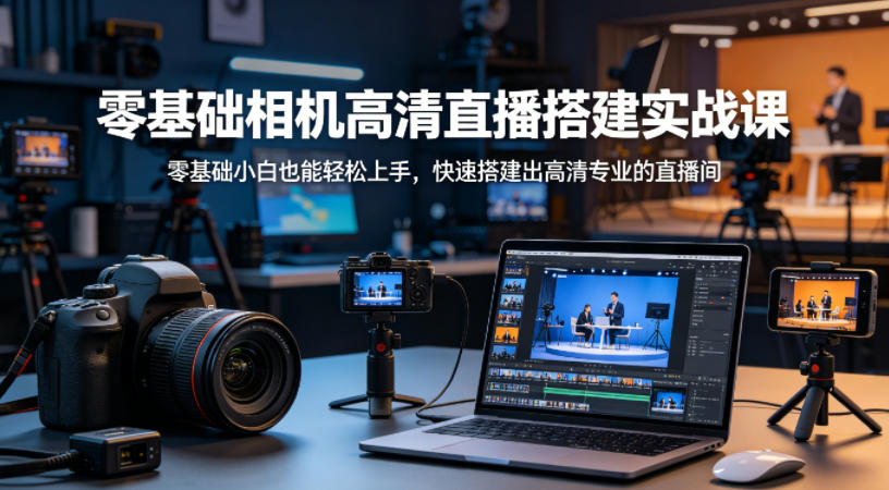 零基础相机高清直播间搭建实战课，小白也能轻松上手，快速搭建出高清专业的直播间-站源网