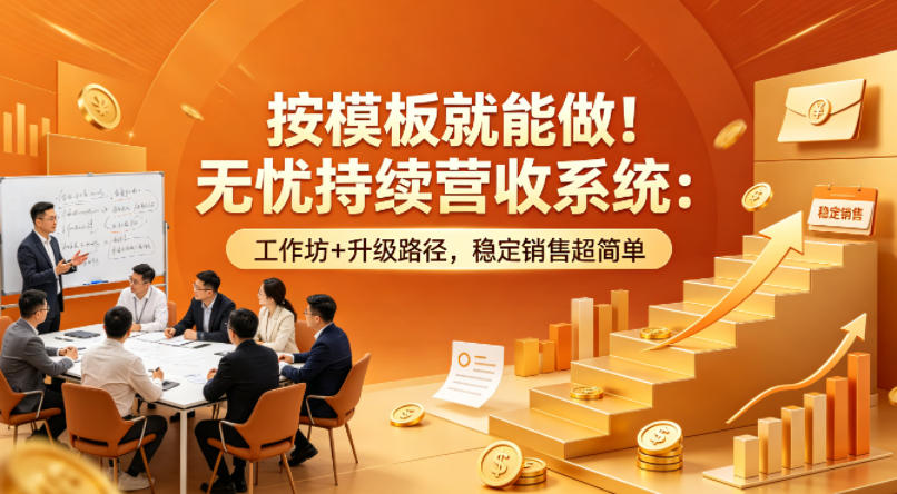 按模板就能做！无忧持续营收系统：工作坊+升级路径，稳定销售超简单【原创双语字幕】-站源网