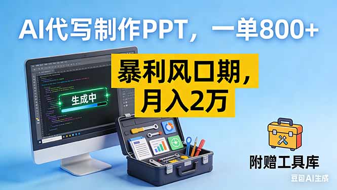 AI代写制作PPT，一单800+， 暴利风口期，月入2万【附工具】-站源网