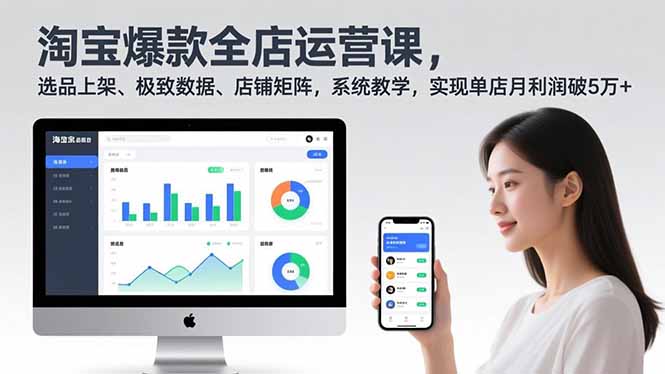 淘宝爆款全店运营课2.0，选品上架、极致数据、店铺矩阵，系统教学，实现单店月利润破5万+-站源网