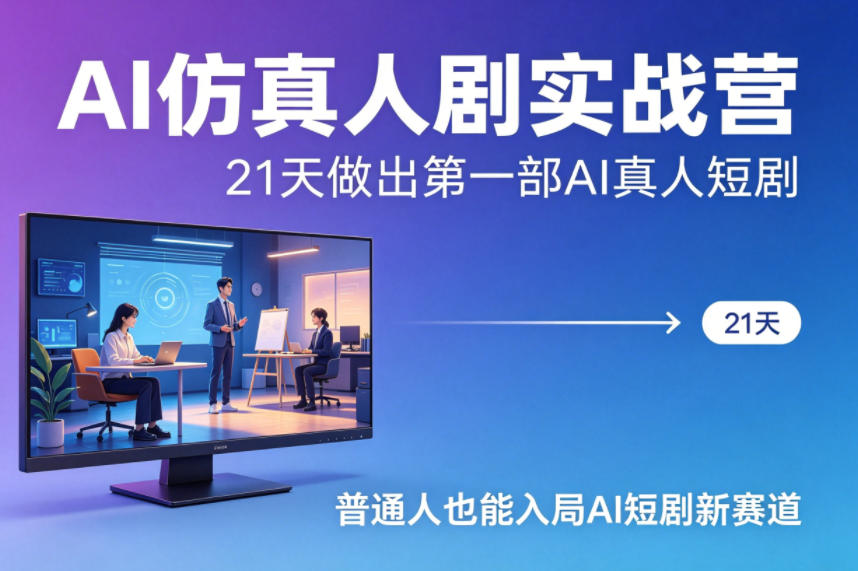 AI仿真人剧实战营，21天做出第一部AI真人短剧，普通人也能入局AI短剧新赛道(更新)-站源网