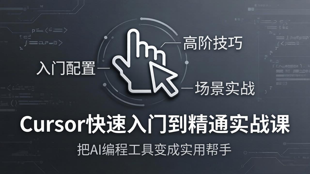 Cursor快速入门到精通实战课：入门配置+高阶技巧+场景实战，把AI编程工具变成实用帮手-站源网