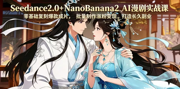 Seedance2.0+NanoBanana2 AI漫剧实战课,零基础复刻爆款成片涨粉变现,打造长久副业收益-站源网