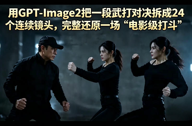 用GPT-Image2把一段武打对决拆成24个连续镜头，完整还原一场“电影级打斗”-站源网