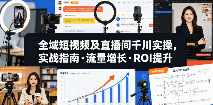 全域短视频及直播间千川实操,实战指南·流量增长·ROI提升(更新)-站源网