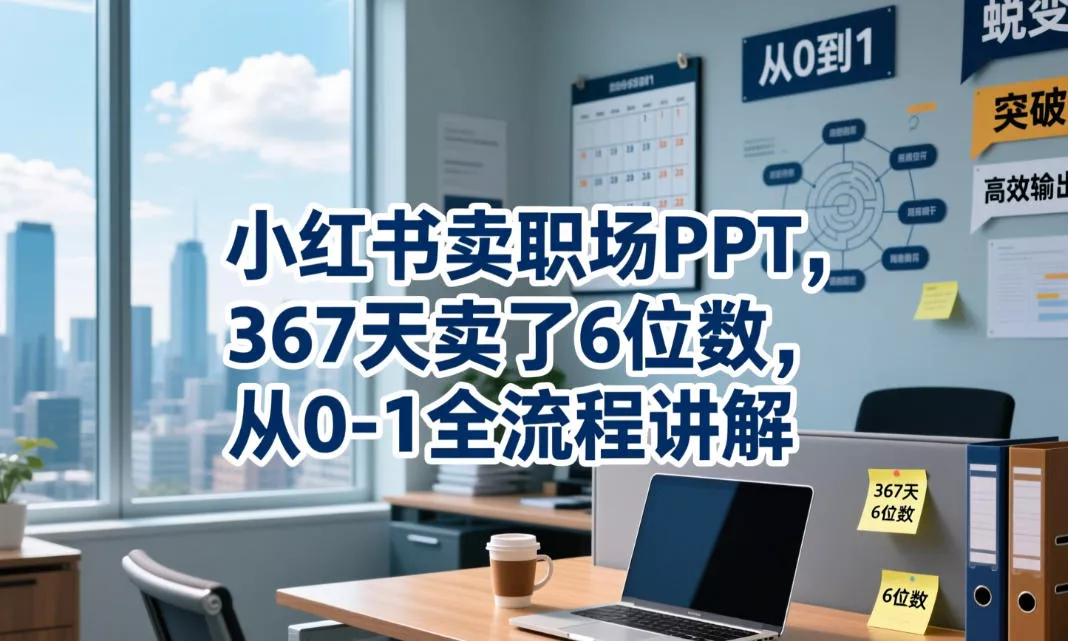 小红书卖职场PPT,367天卖了6位数,从0-1全流程讲解-站源网