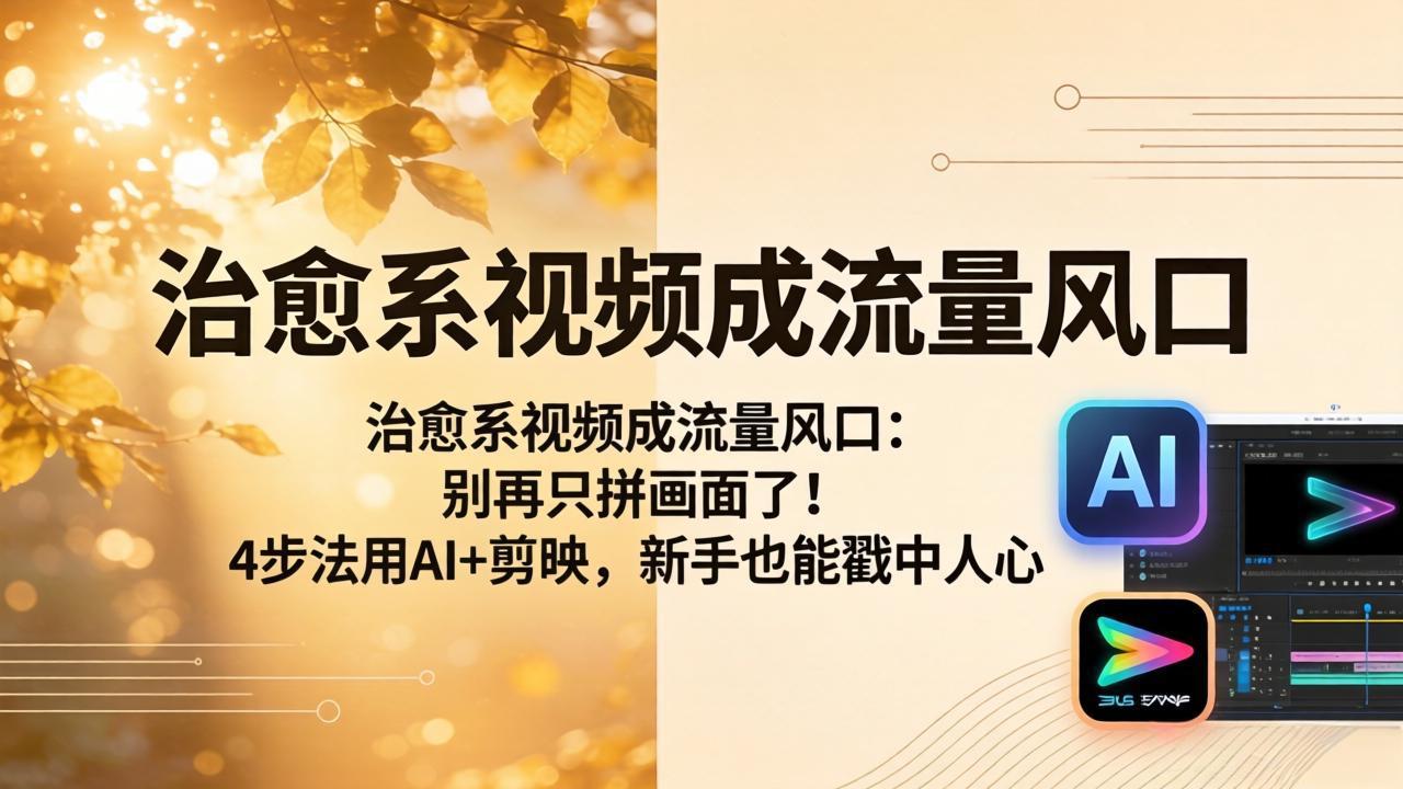 治愈系视频成流量风口：别再只拼画面了！4步法用AI+剪映，新手也能戳中人心-站源网