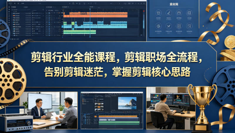 剪辑行业全能课程，剪辑职场全流程，告别剪辑迷茫，掌握剪辑核心思路-站源网