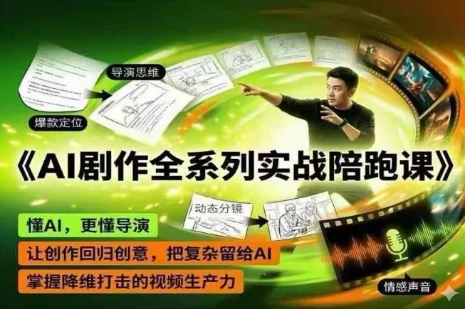 AI剧作全系列实战陪跑课，懂AI，更懂导演，让创作回归创意，把复杂留给AI，掌握降维打击的视频生产力-站源网