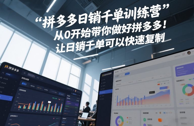 拼多多日销千单训练营，从0开始带你做好拼多多，让日销千单可以快速复制(更新26年4月)-站源网