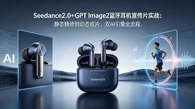 Seedance2.0+GPT Image2蓝牙耳机宣传片实战：静态精修到动态成片，双AI引擎全流程-站源网