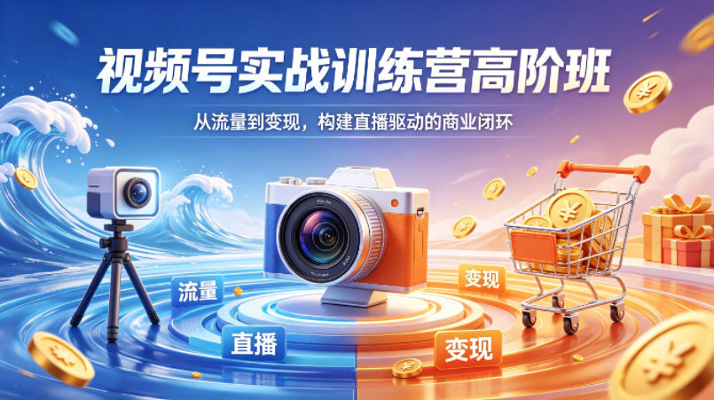 视频号实战训练营高阶班，从流量到变现，构建直播驱动的商业闭环(26年4月)-站源网