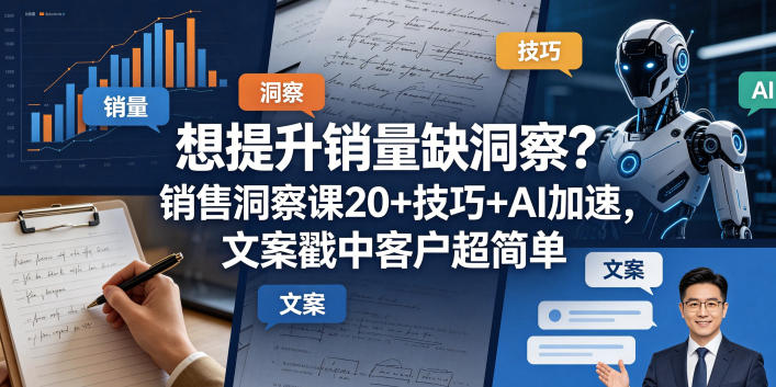 想提升销量缺洞察?销售洞察课20+技巧+AI加速,文案戳中客户超简单【原创双语字幕】-站源网