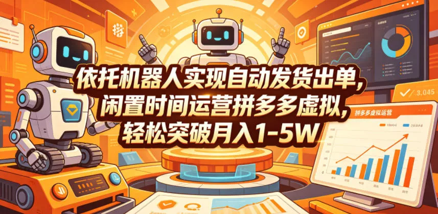 依托机器人实现自动发货出单,闲置时间运营拼多多虚拟,轻松突破月入1-5W【揭秘】-站源网