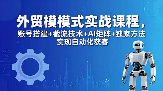 外贸新模式实战课程-更新5月,账号搭建+截流技术+AI矩阵+独家方法实现自动化获客-站源网