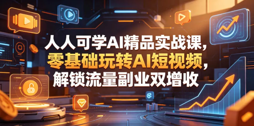 人人可学AI精品实战课,零基础玩转AI短视频,解锁流量副业双增收-站源网