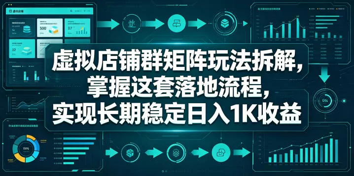 虚拟店铺群矩阵玩法拆解,掌握这套落地流程,实现长期稳定日入1K收益【揭秘】-站源网