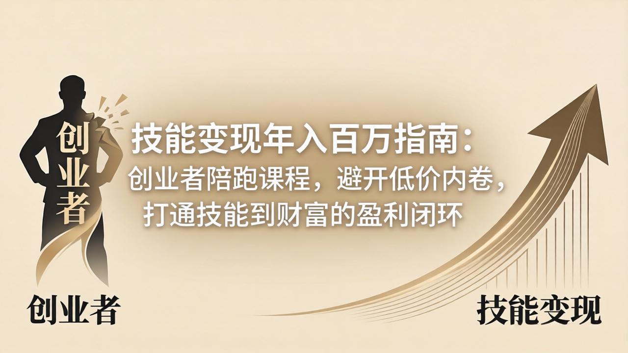 技能变现年入百万指南：创业者陪跑课程，避开低价内卷，打通技能到财富的盈利闭环-站源网