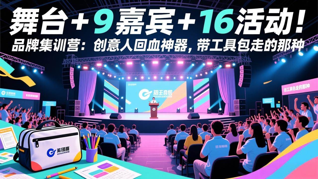 （17413期）舞台 + 9 嘉宾 + 16 活动！品牌集训营：创意人回血神器，带工具包走的那种-站源网
