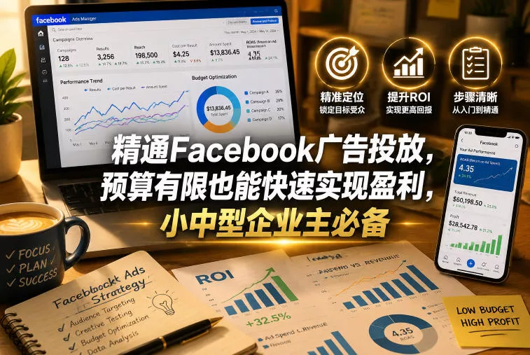 精通Facebook广告投放,预算有限也能快速实现盈利,小中型企业主必备【原创双语字幕】-站源网