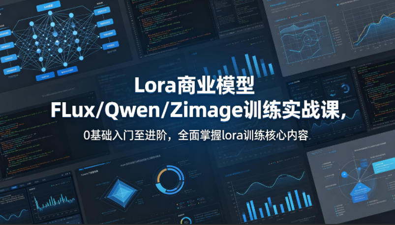 系统性学习Lora商业模型FLux／Qwen／Zimage训练实战课，0基础入门至进阶，全面掌握lora训练核心内容-站源网