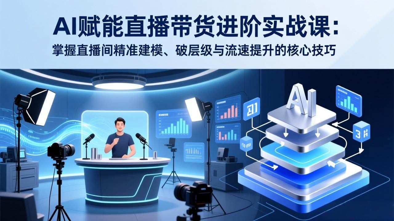 (17405期)AI赋能直播带货进阶实战课:掌握直播间精准建模、破层级与流速提升的核心技巧-站源网