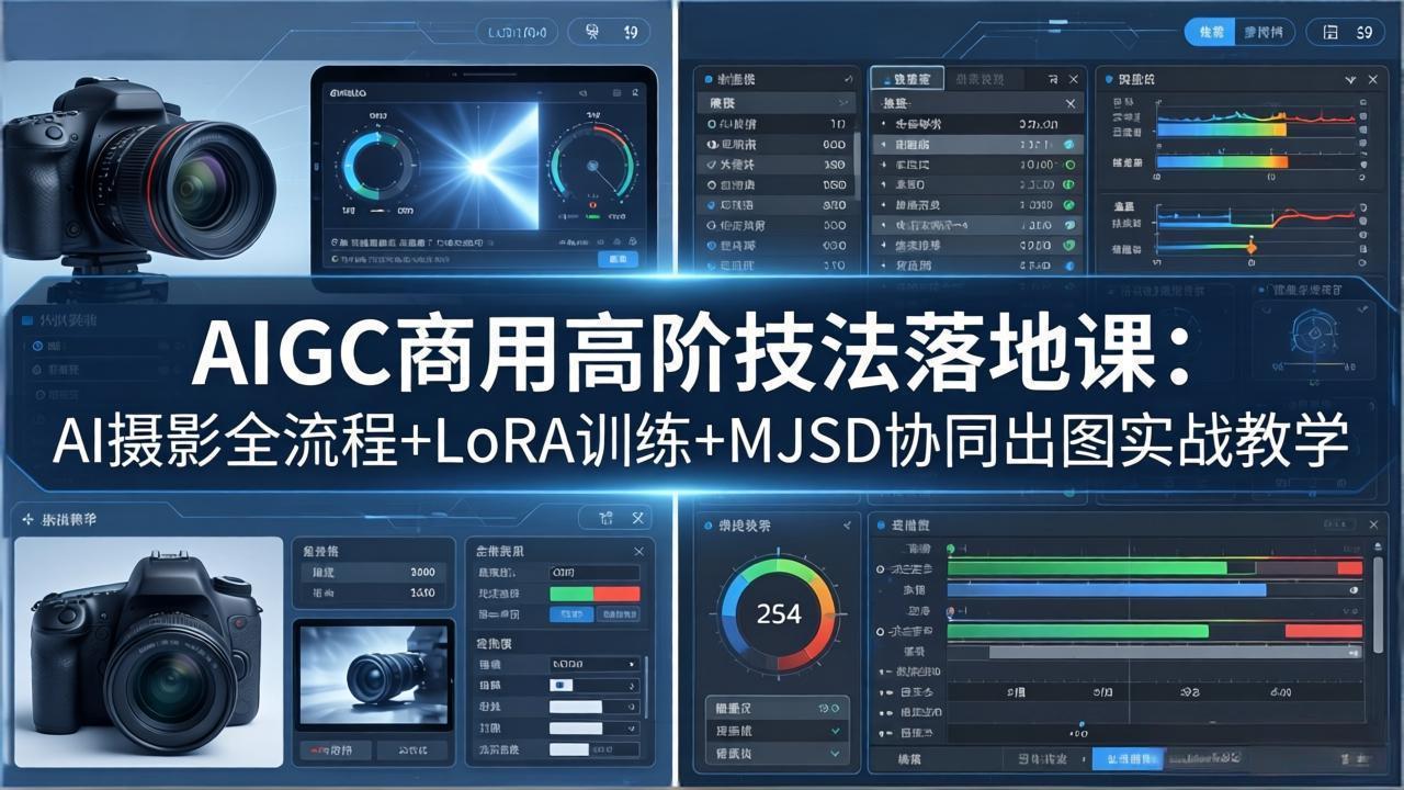 AIGC商用高阶技法落地课：AI摄影全流程+LoRA训练+MJSD协同出图实战教学-站源网