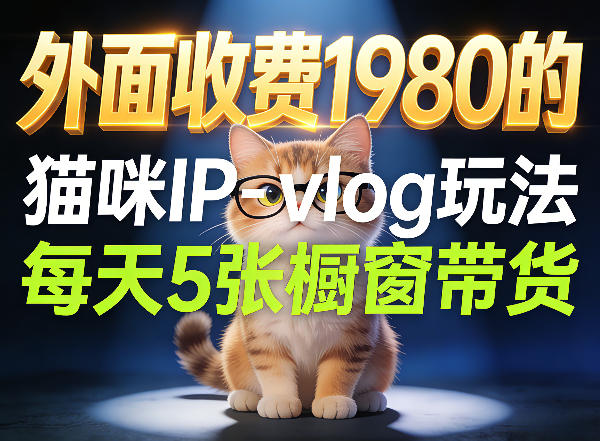 宠物赛道猫咪IP-vlog玩法，26条视频涨粉29W，每天5张橱窗带货拆解-站源网