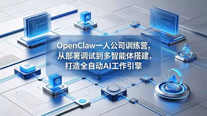OpenClaw 一人公司训练营,从部署调试到多智能体搭建,打造全自动 AI 工作引擎-站源网