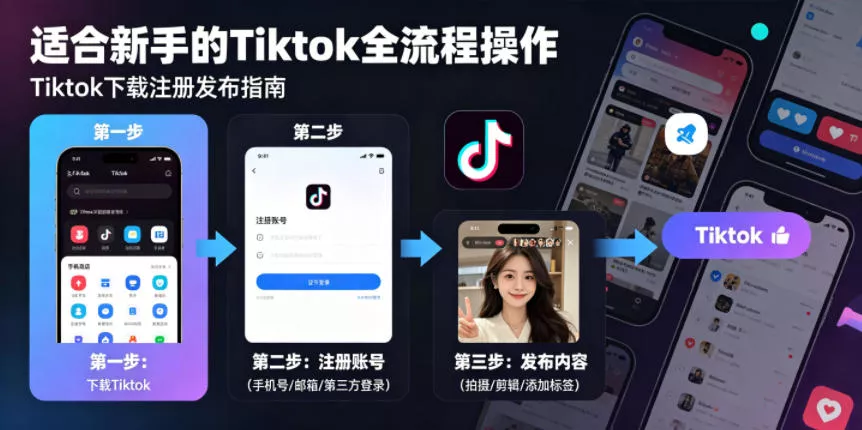 Tiktok下载注册发布,适合新手的Tiktok全流程操作-站源网