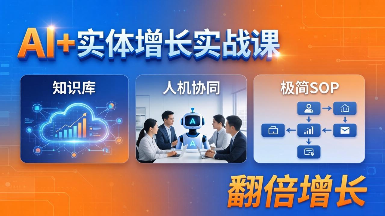 AI+实体增长实战课：知识库+人机协同+极简SOP，助力实体业务翻倍增长-站源网