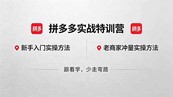 拼多多实战特训营(更新5月3-站源网