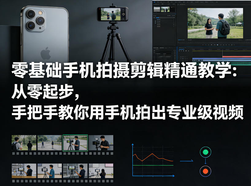 零基础手机拍摄剪辑精通教学：从零起步，手把手教你用手机拍出专业级视频-站源网