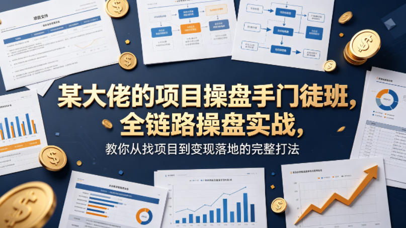 某大佬的项目操盘手门徒班,全链路操盘实战,教你从找项目到变现落地的完整打法-站源网