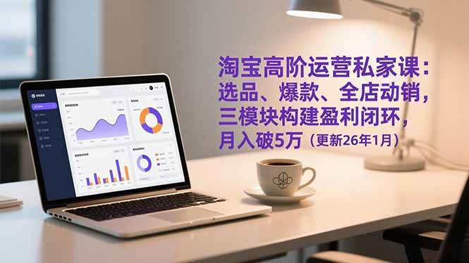 （17080期）淘宝高阶运营私家课：选品、爆款、全店动销，三模块构建盈利闭环，月入破5万（更新26年1月）-站源网