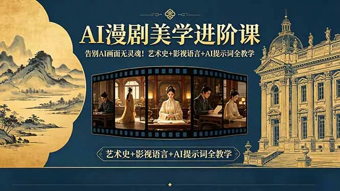 告别AI画面无灵魂!AI漫剧美学进阶课-更新,艺术史+影视语言+AI提示词全教学-站源网