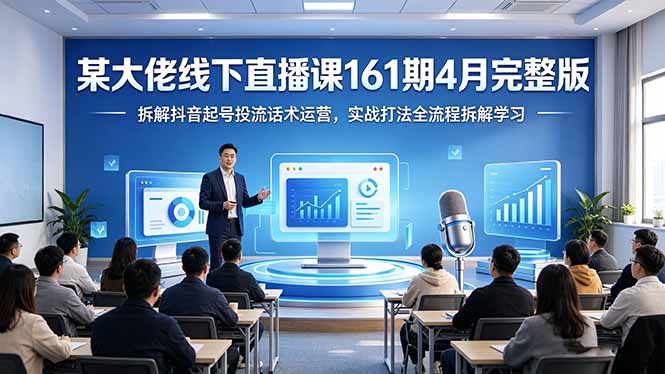 某大佬线下直播课161期4月完整版，拆解抖音起号投流话术运营，实战打法全流程拆解学习-站源网